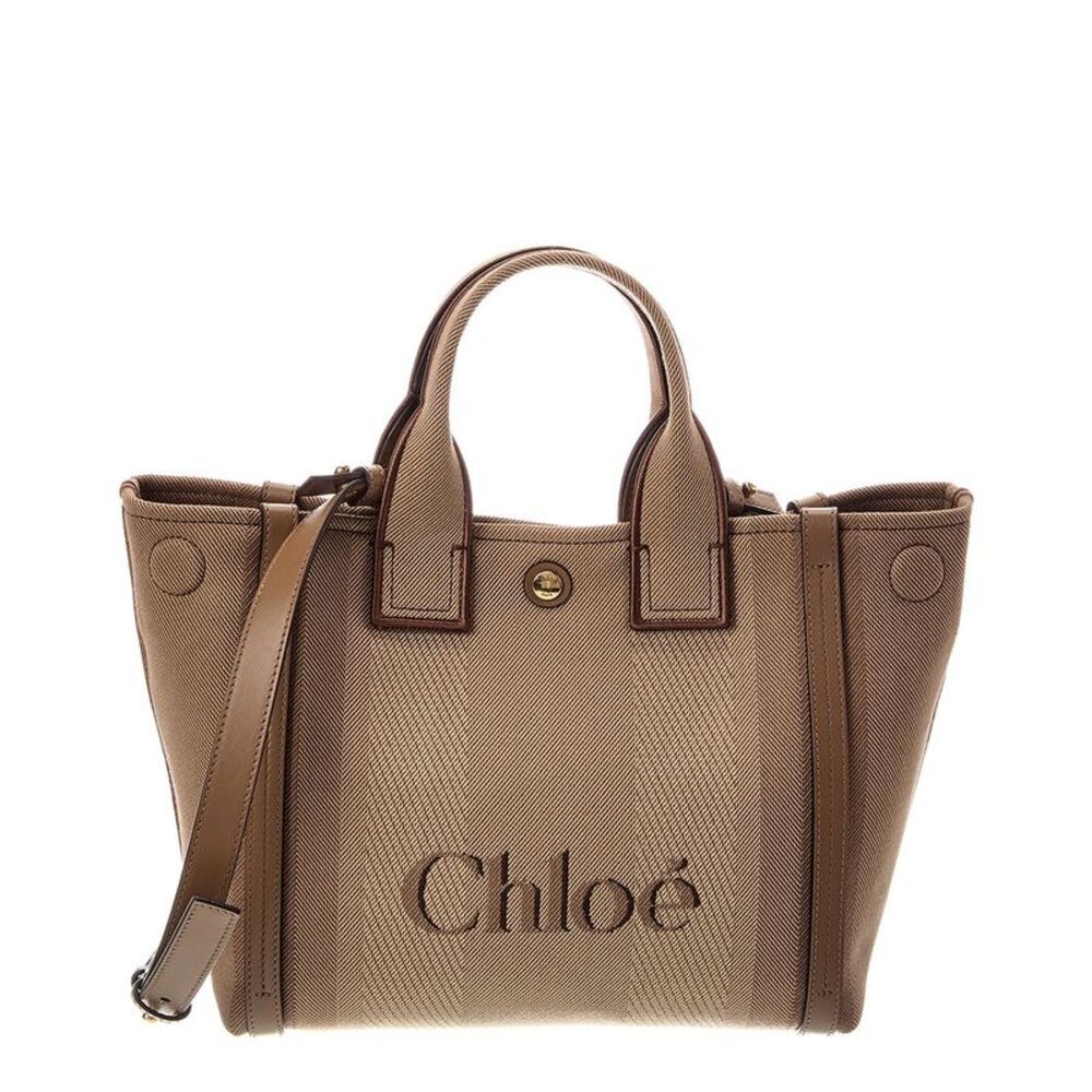 Chloé Small Canvas & Leather Tote, Brown